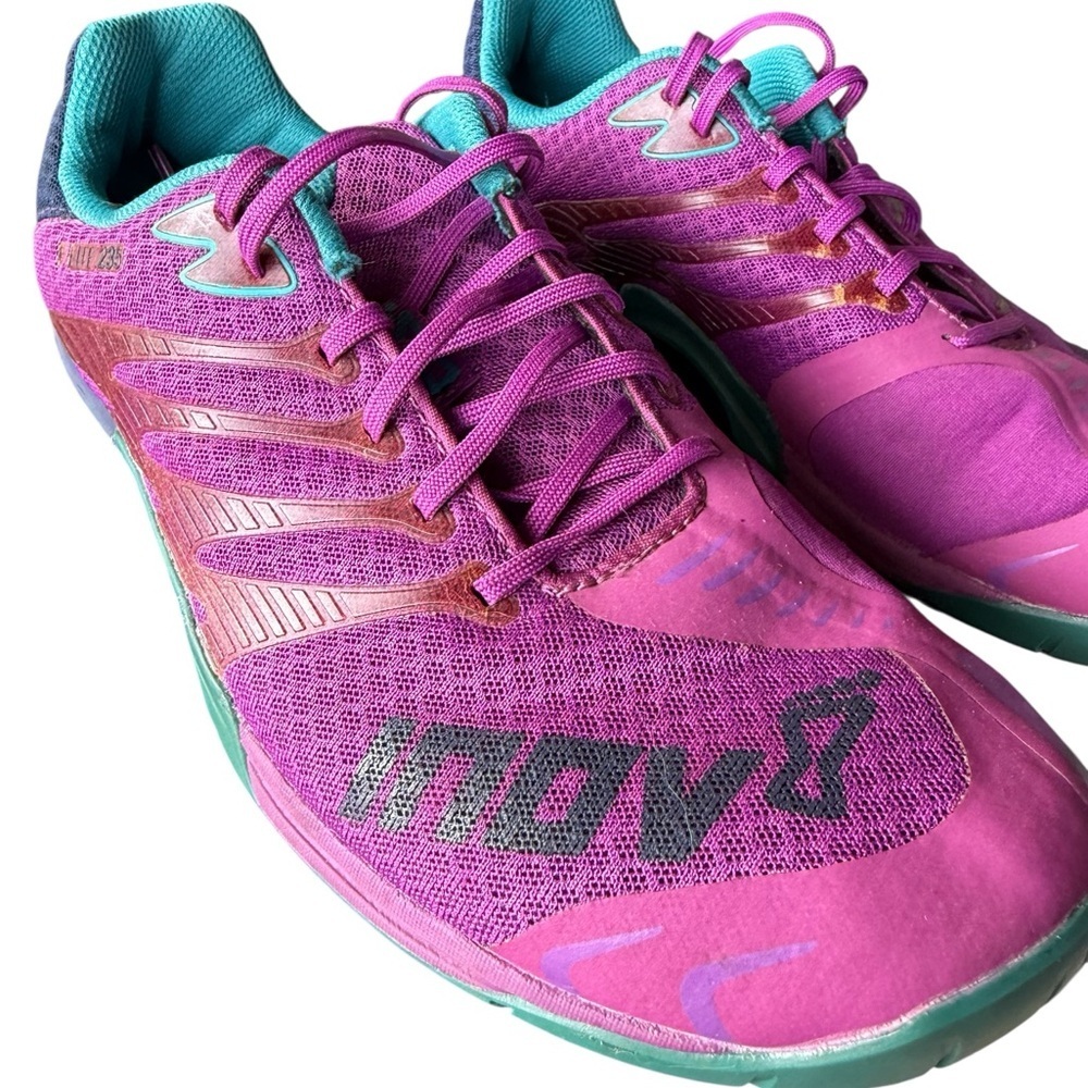 Women's Pink and Green Athletic Shoes - Picture 2 of 6